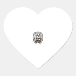 Cowboy Western Cat Pet Lover Shirt Art - Cowboy We Heart Sticker