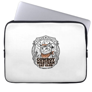 Cowboy Western Cat Pet Lover Shirt Art - Cowboy We Laptop Sleeve