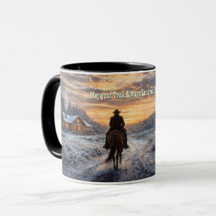 Cowboy Western Christmas Trail Lead You Home Mug