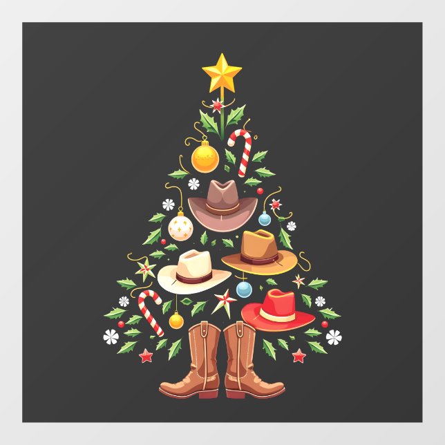 Cowboy Western Christmas Tree Santa  (Sheet)