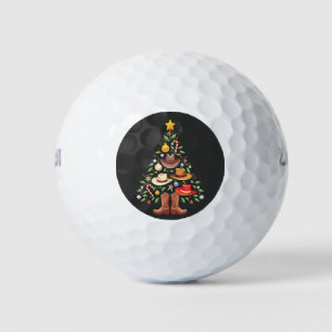 Cowboy Western Christmas Tree Santa  Golf Balls