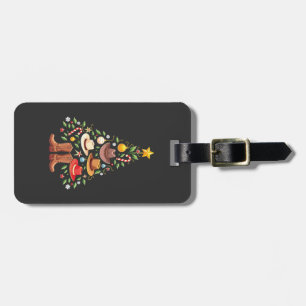Cowboy Western Christmas Tree Santa Luggage Tag