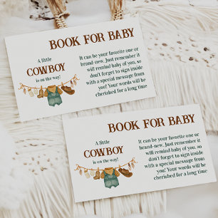 Cowboy Western Clothesline Book For Baby Shower Enclosure Card