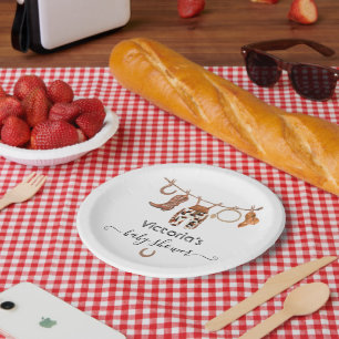 Cowboy Western Clothesline Paper Plate