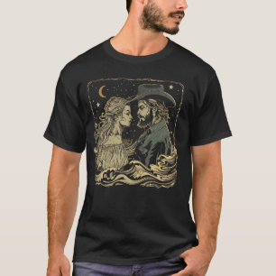 Cowboy Western Country Long Hair Girl Romantic Cou T-Shirt