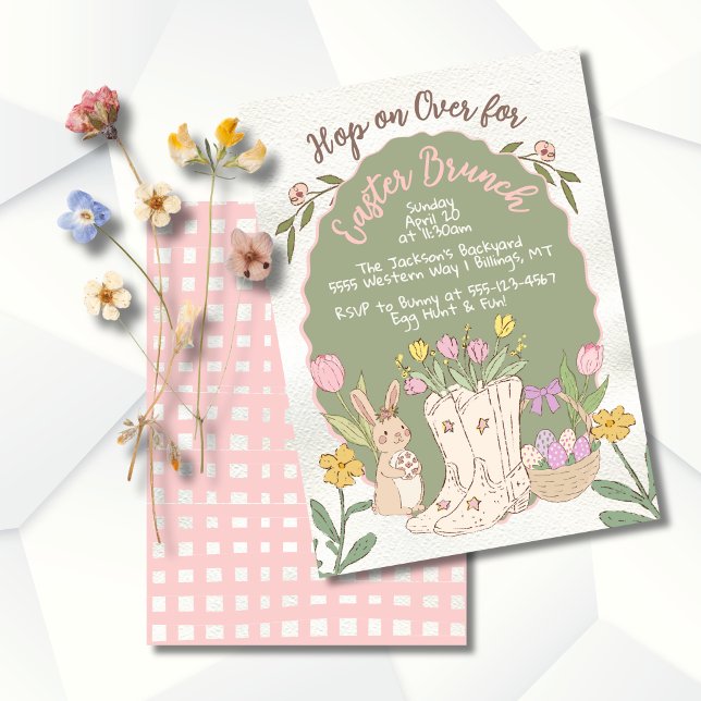 Cowboy Western Easter Brunch Egg Hunt Party Invitation (Creator Uploaded)