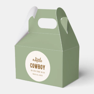 Cowboy Western Favour Box Set of 10 - Sage Green 