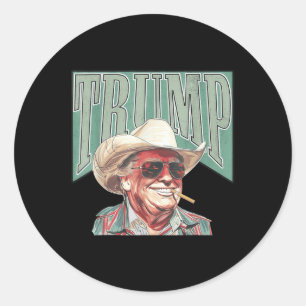 Cowboy Western Make America Great Trump Daddy Classic Round Sticker