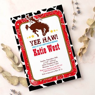 Cowboy Western Old West Baby Shower Invitation