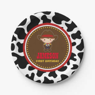 Cowboy Western Old West Birthday Paper Plate