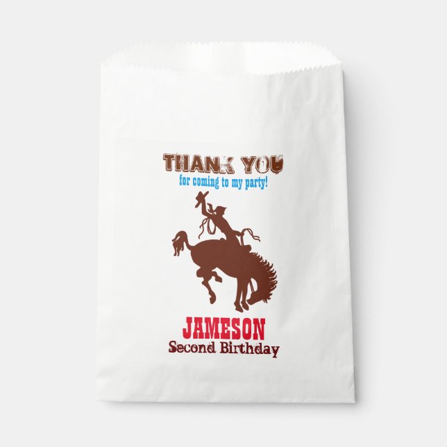 Cowboy Western Old West Birthday Party Favour Bags (Front)