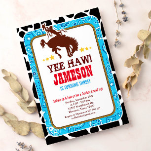 Cowboy Western Old West Birthday Party Invitation