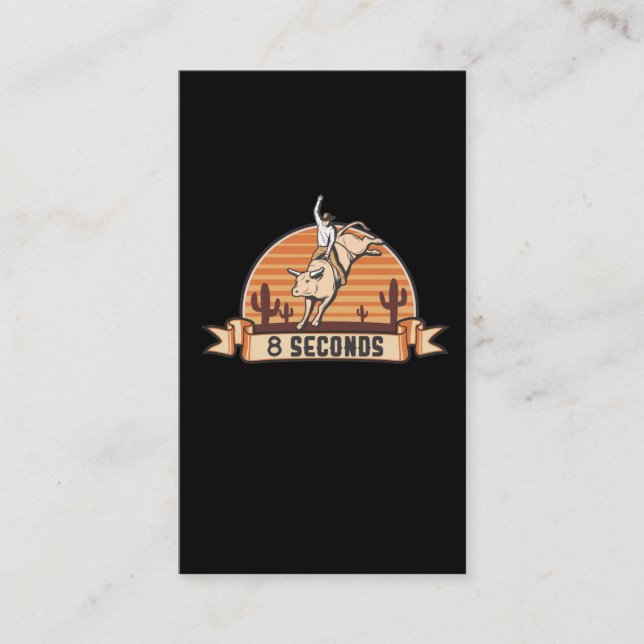 Cowboy Western Rider Bull Riding Eight Seconds Business Card (Front)