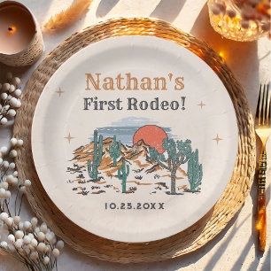 Cowboy Western Rodeo 1st Birthday  Paper Plate