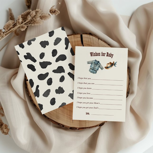 Cowboy Western Rodeo Baby Shower Wishes for Baby Enclosure Card (Creator Uploaded)