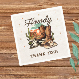 Cowboy Western Rodeo Birthday Kids  Napkin