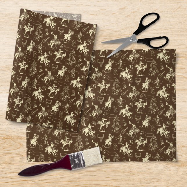 Cowboy Western Rodeo Horses Pattern Tissue Paper (Creator Uploaded)