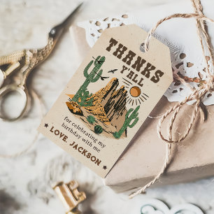 Cowboy western Rodeo Thank You Gift Tags