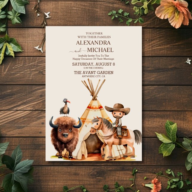 Cowboy Western Rodeo Wedding Invitation (Creator Uploaded)
