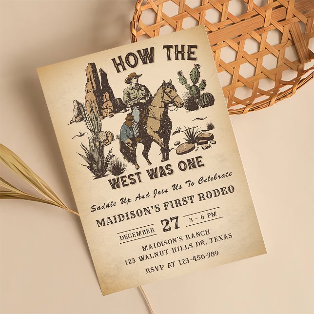 Cowboy Western Rodeo Wild West Birthday Invitation (Creator Uploaded)