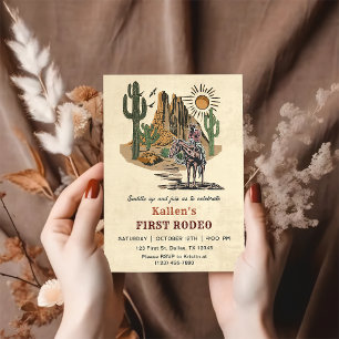 Cowboy Western Rodeo Wild West Birthday Party Invitation