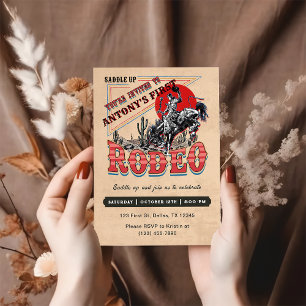Cowboy Western Rodeo Wild West Birthday Party Invitation