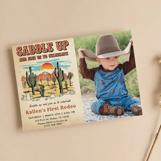 Cowboy Western Rodeo Wild West Birthday Party Invitation (Creator Uploaded)