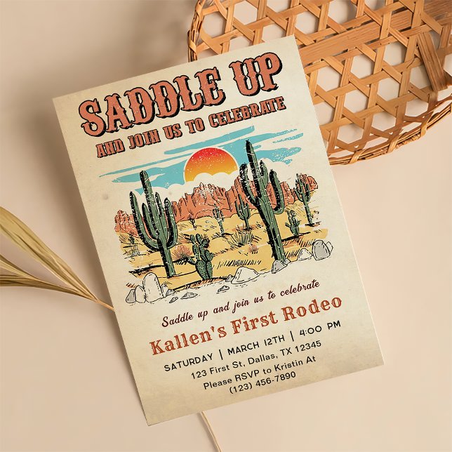 Cowboy Western Rodeo Wild West Birthday Party Invitation (Creator Uploaded)