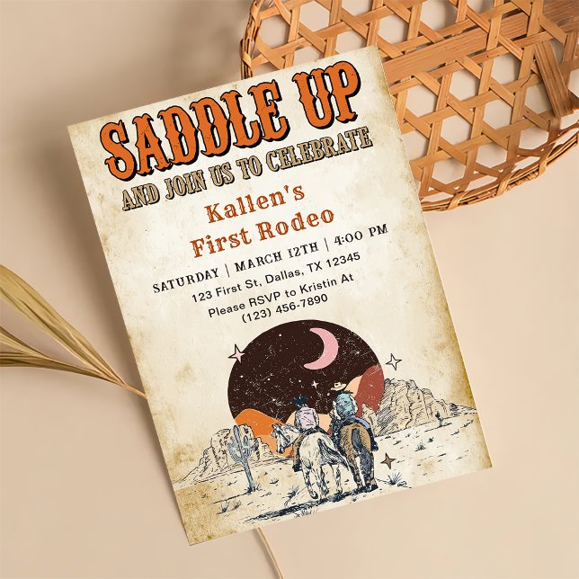 Cowboy Western Rodeo Wild West Birthday Party Invitation (Creator Uploaded)