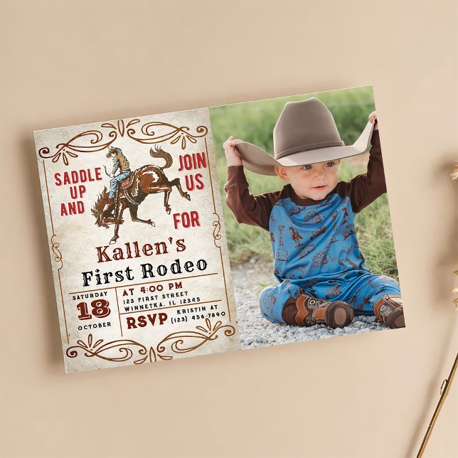 Cowboy Western Rodeo Wild West Birthday Party Invitation (Creator Uploaded)