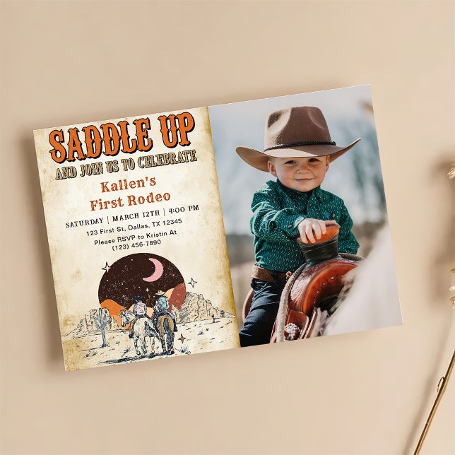 Cowboy Western Rodeo Wild West Birthday Party Invitation (Creator Uploaded)