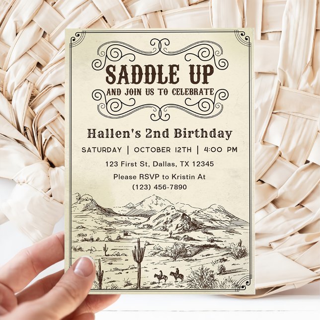 Cowboy Western Rodeo Wild West Birthday Party  Invitation (Creator Uploaded)