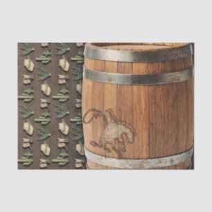 Cowboy Western Rodeo Wooden Barrel Birthday PARTY Tissue Paper