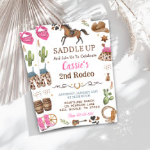 Cowboy Western Rustic Birthday Party Invitation