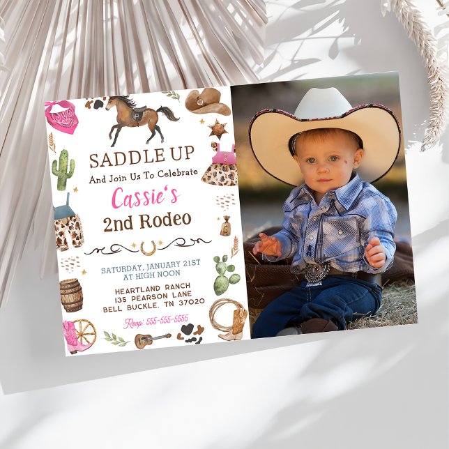 Cowboy Western Rustic Birthday Party Photo Invitation (Creator Uploaded)
