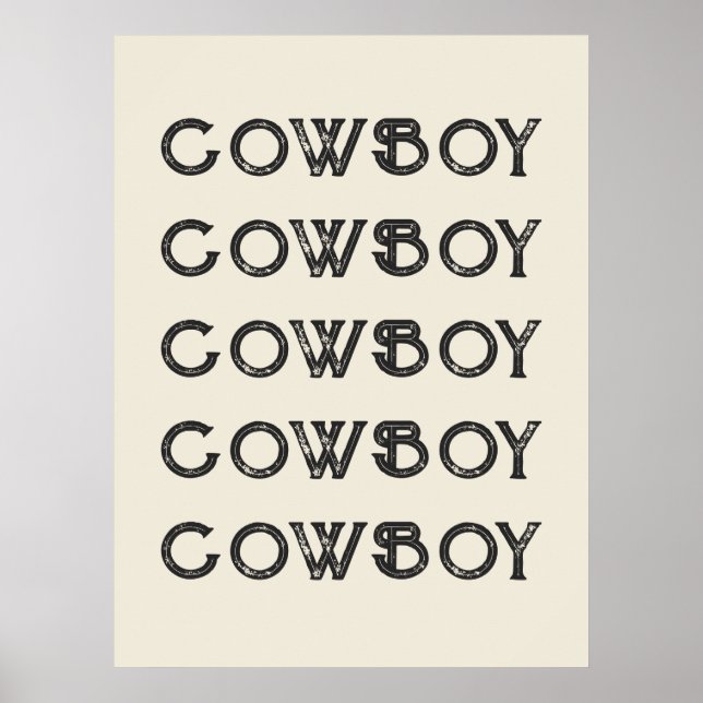 Cowboy Western Typography Wall Art Ranch Cabin (Front)