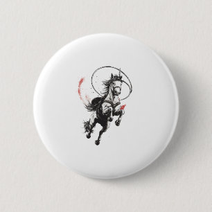 Cowboy Western Unicorn (1) 6 Cm Round Badge