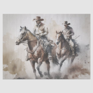 Cowboy Western Watercolor Decoupage Tissue Paper