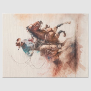 Cowboy Western Watercolor Decoupage Tissue Paper