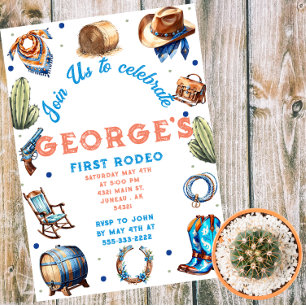 Cowboy Western Wild West Birthday  Invitation