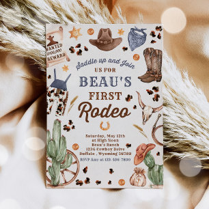 Cowboy Wild West 1st Rodeo Ranch Birthday Party Invitation