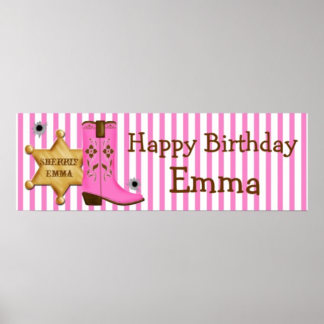 Cowboy Wild West  Banner Poster (Front)