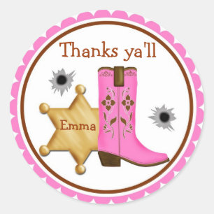Cowboy Wild West Birthday Stickers