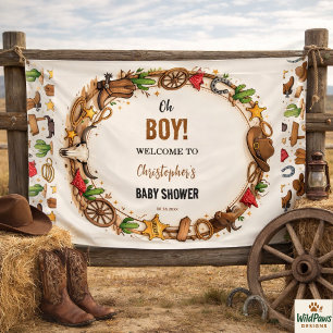 Cowboy Wild West Rodeo Ranch   Rustic Western Baby Banner