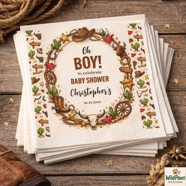 Cowboy Wild West Rodeo Ranch | Rustic Western Baby Napkin (Cowboy Wild West Rodeo Ranch | Rustic Western Baby Napkins)