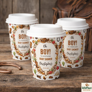Cowboy Wild West Rodeo Ranch   Rustic Western Baby Paper Cups