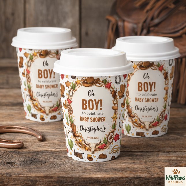 Cowboy Wild West Rodeo Ranch | Rustic Western Baby Paper Cups (Cowboy Wild West Rodeo Ranch | Rustic Western Baby Paper Cups)
