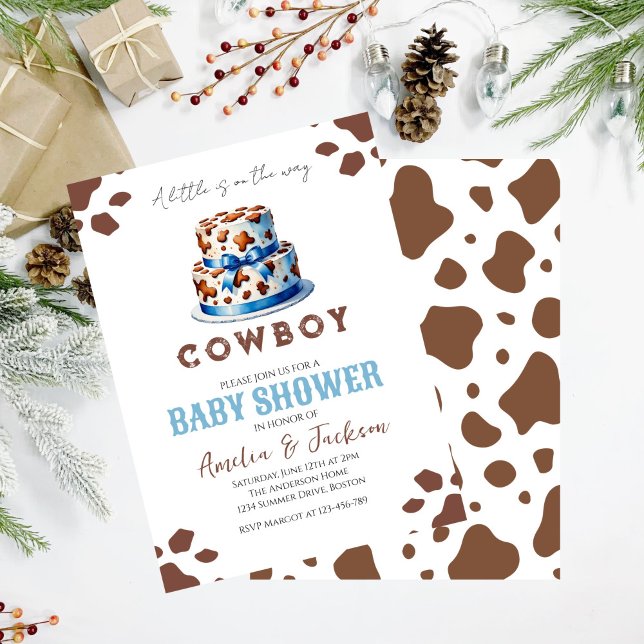 Cowboy Wild West Rodeo Western Boy Baby Shower  Invitation (Creator Uploaded)