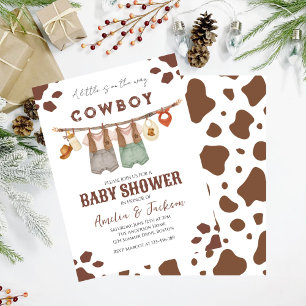 Cowboy Wild West Rodeo Western Boy Baby Shower  Invitation