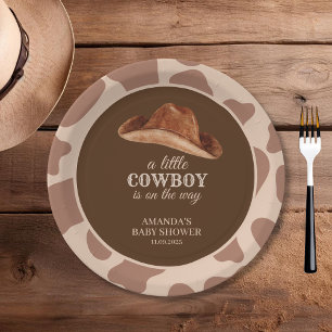 Cowboy Wild West Rodeo Western Boy Baby Shower Paper Plate